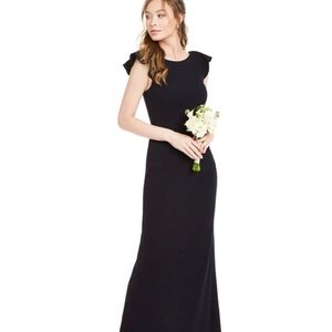 Adrianna Papell Ruffle-Sleeve Gown-midnight navy
